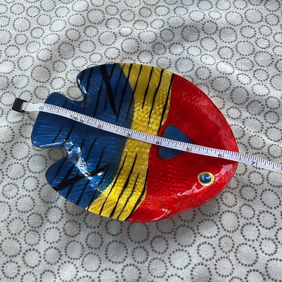 Vtg Studio Nova Vibrant Capiz Shell Small Platter Plate 6 1/2” - Picture 3 of 4